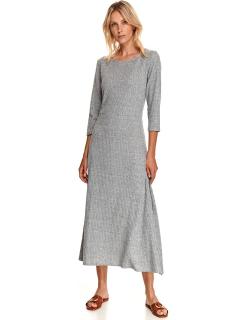 Top Secret dámské pletené žebrované midi šaty šedé Velikost: 34