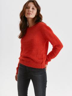 Top Secret dámský pletený svetr kulatý výstřih červený Velikost: 36