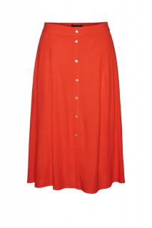Vero Moda dámská midi sukně Esmilo oranžová Velikost: S
