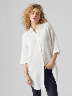 Vero Moda dámská prodloužená oversized košile Natali bílá Velikost: M