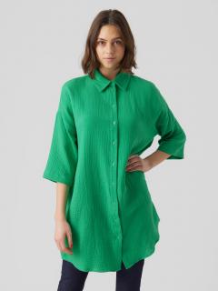 Vero Moda dámská prodloužená oversized košile Natali zelená Velikost: S