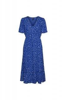 Vero Moda dámské midi šaty s potiskem Tirza modré Velikost: L