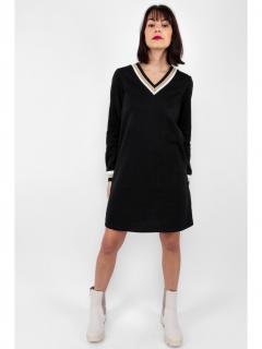 Vero Moda dámské mikinové šaty s výstřihem do V Nina černé Velikost: M