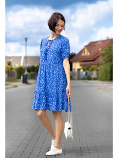 Vero Moda dámské šaty s potiskem Tirza modré Velikost: M