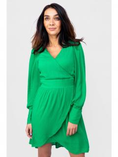 Vero Moda dámské šaty s výstřihem do V Polliana zelené Velikost: L