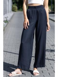 Vero Moda dámské široké saténové kalhoty Sadiatika modré Velikost: S/32