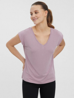 Vero Moda dámské triko Filli s výstřihem do V fialové Velikost: L