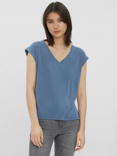 Vero Moda dámské triko Filli s výstřihem do V modré Velikost: XL