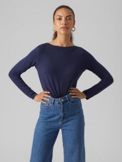 Vero Moda dámské triko s dlouhým rukávem Ava tmavě modré Velikost: XL