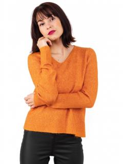 Vero Moda dámský svetr do V Newwind oranž Velikost: XS
