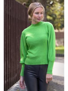 Vero Moda dámský svetr s balónovým rukávem Holly zelený Velikost: XS