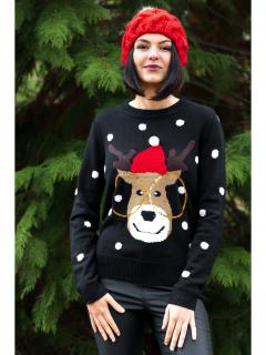 Vero Moda dámský vánoční svetr Tinsel černý Velikost: XL