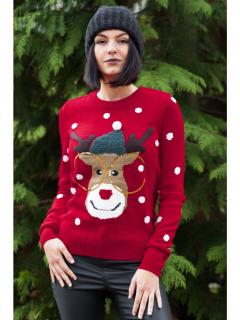 Vero Moda dámský vánoční svetr Tinsel červený Velikost: XL
