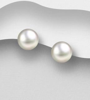 10mm náušnice s perlou bílou 2,9gr (Náušnice perly na puzetu)