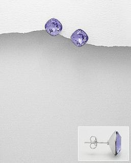 10mm Tanzanit náušnice Swarovski Elements (Šperky Swarovski Elements s certifikátem pravosti - likvidace skladu)