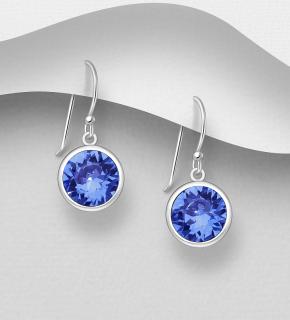10x23mm Sapphire náušnice 2,7gr (Náušnice Swarovski Elements s certifikátem pravosti likvidace skladu)