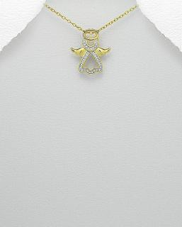 20mm andělíček přívěsek - pozlacené stříbro (Materiál pozlacené stříbro Ag 925/1000 likvidace skladu)