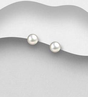 4,5mm náušnice perly říční bílé 0,5gr (Materiál stříbro Ag 925/1000)