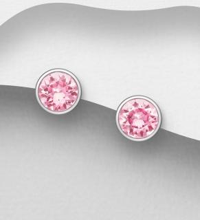 6mm náušnice kulaté Rose Vintace 1,2gr (Šperky Swarovski Elements s certifikátem pravosti - likvidace skladu)