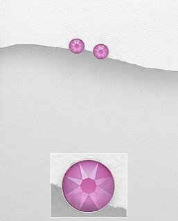 7mm  náušnice Pink (Šperky Swarovski Elements s certifikátem pravosti)
