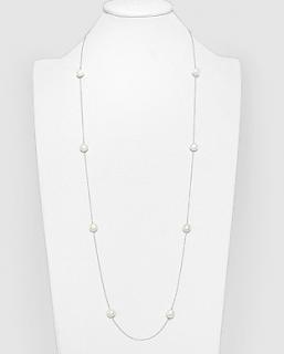 80cm dlouhý náhrdelník z říčních perel 7,62gr (Materiál stříbro Ag 925/1000 s říčními perlami)
