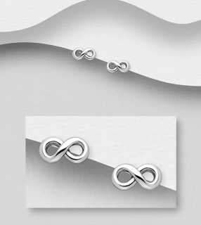 8x4mm náušnice infinity 1,1gr (Materiál stříbro Ag 925/1000 - likvidace skladu)