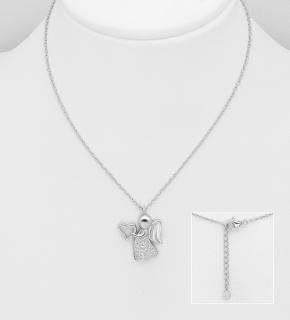 Andělíček s řetízkem (Materiál stříbro Ag 925/1000 - se zirkony)