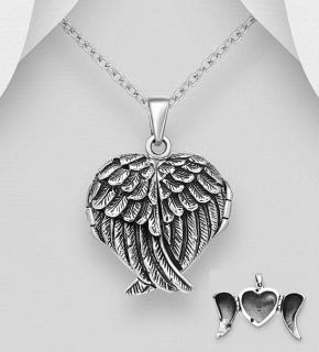 Andělská křídla medailon (Materiál stříbro Ag 925/1000 - TOP šperky)