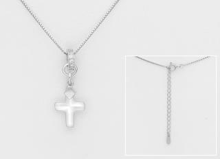 Až 45cm řetízek s křížkem Swarovski 2,5gr  (Stříbrné šperky s krystaly Swarovski s certifikátem pravosti likvidace skladu)