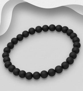 Černý náramek z onyxu (Šperky s drahokamy)