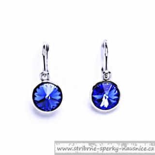 Dětské náušnice modré 1gr (Dětské náušnice Swarovski Elements likvidace skladu)