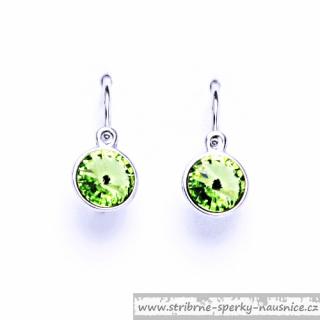 Dětské náušnice peridot 1gr (Dětské náušnice Swarovski Elements likvidace skladu)