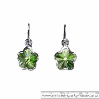 Dětské náušnice pro miminka zelené 1gr (Dětské náušnice Swarovski Elements likvidace skladu)