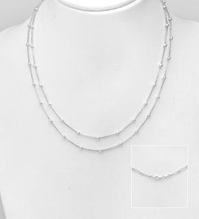 Dvojitý náhrdelník kuličkový  4,35gr (Materiál stříbro Ag 925/1000)