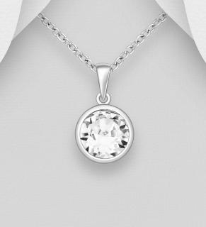 Kulatý přívěsek Clear 2,3gr (Přívěsek s krystaly Swarovski Elements s certifikátem pravosti likvidace skladu)