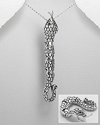 Masivní přívěsek hada 10,5gr (Šperky oxidované stříbro Ag 925/1000)