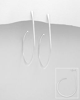 Masivní visací náušnice 66mm 8,3gr (Materiál stříbro Ag 925/1000 - likvidace skladu)