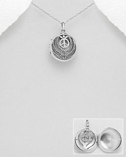 Medailon Peace 4,8gr (Šperky oxidované stříbro Ag 925/1000)