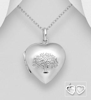 Medailon srdce se stromem života 3,5gr (Materiál stříbro Ag 925/1000 )