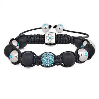 Náramek Achát Shamballa Blue (Shamballa náramky likvidace skladu)