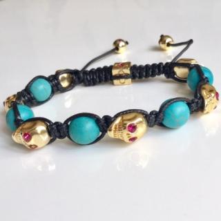 Náramek s lebkami Shamballa  (Shamballa náramky s Tyrkenitem likvidace skladu)