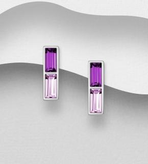 Náušnice Ametyst 2,8gr (Šperky Swarovski Elements s certifikátem pravosti)