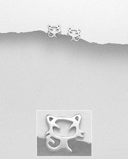 Náušnice kočky (Materiál stříbro Ag 925/1000 lesk)