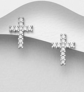 Náušnice křížky (Materiál stříbro Ag 925/1000 - TOP šperky)