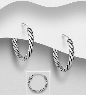 Náušnice kroužky 14mm 1gr (Šperky oxidované stříbro Ag 925/1000)