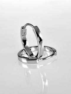 Náušnice kroužky 17mm rhodiované stříbro 2,85gr (Náušnice kruhy)