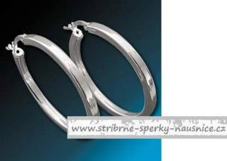 Náušnice kruhy 25mm - síla 3mm - 4,2gr (Materiál stříbro Ag 925/1000 - likvidace skladu)