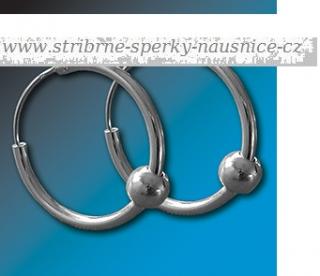 Náušnice kruhy 25mm, síla 3mm, rhodiované 3,5gr (Materiál stříbro Ag 925/1000)
