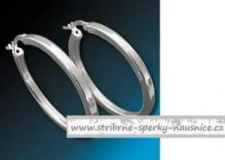 Náušnice kruhy 35mm - síla 3mm (Materiál stříbro Ag 925/1000 - likvidace skladu)