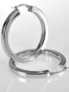 Náušnice kruhy 40mm stříbrné 8,4gr (Materiál stříbro Ag 925/1000)